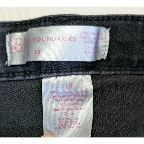 No Boundaries High Rise Skinny Jeans Women's 15 Black Button Fly Cotton Blend - Picture 4 of 8